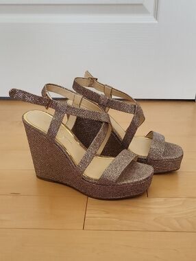 Jessica Simpson Salona Gold Wedge Sandal